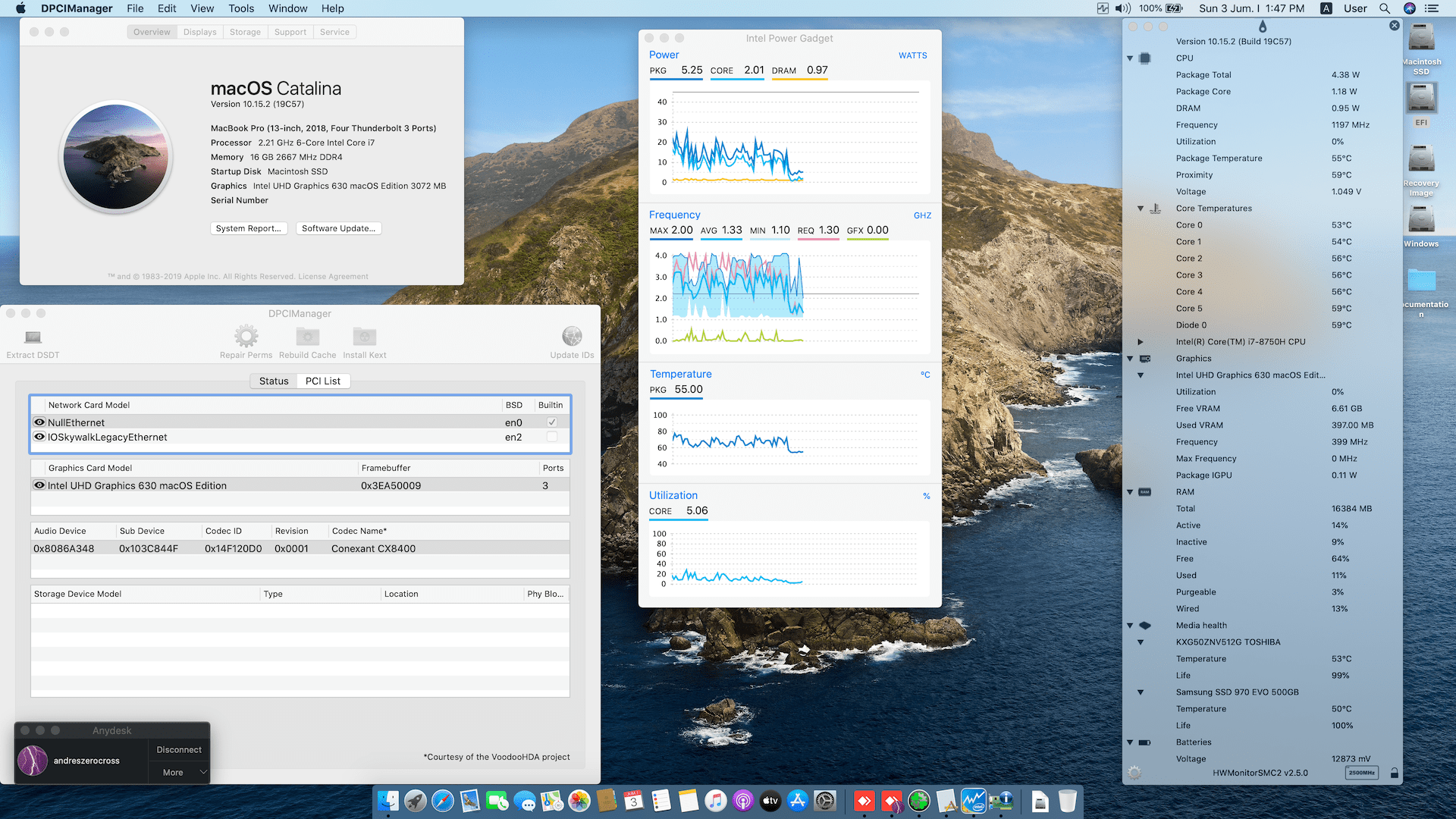 Success Hackintosh macOS Catalina 10.15.2 Build 19C57 in HP ZBook Studio X360 G5 4K